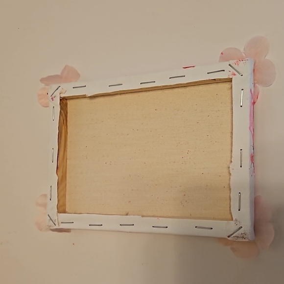 HAND CRAFTED 5 x 7 Barbie Core Abstract Painting Art Room Decor Unique Upcycled - Picture 7 of 17